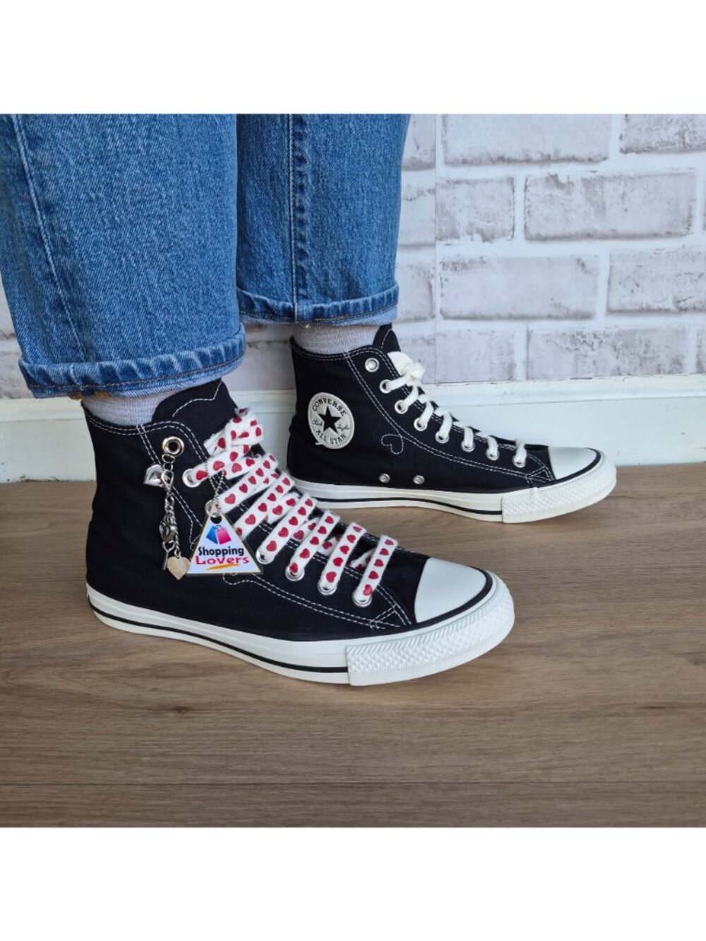 ⭐Converse Chuck Taylor Valentine's Day Sz 9 Womens shoes Sneaker Black A19056C - Picture 5 of 11